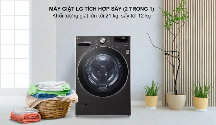 Máy giặt sấy LG Inverter 21 Kg F2721HVRB tích hợp 2 trong 1